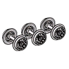 Piko ET47100-45 , Koła parowozu do Lokomotywy parowej Piko 47100 BR 55 DR Epoka III ,  TT